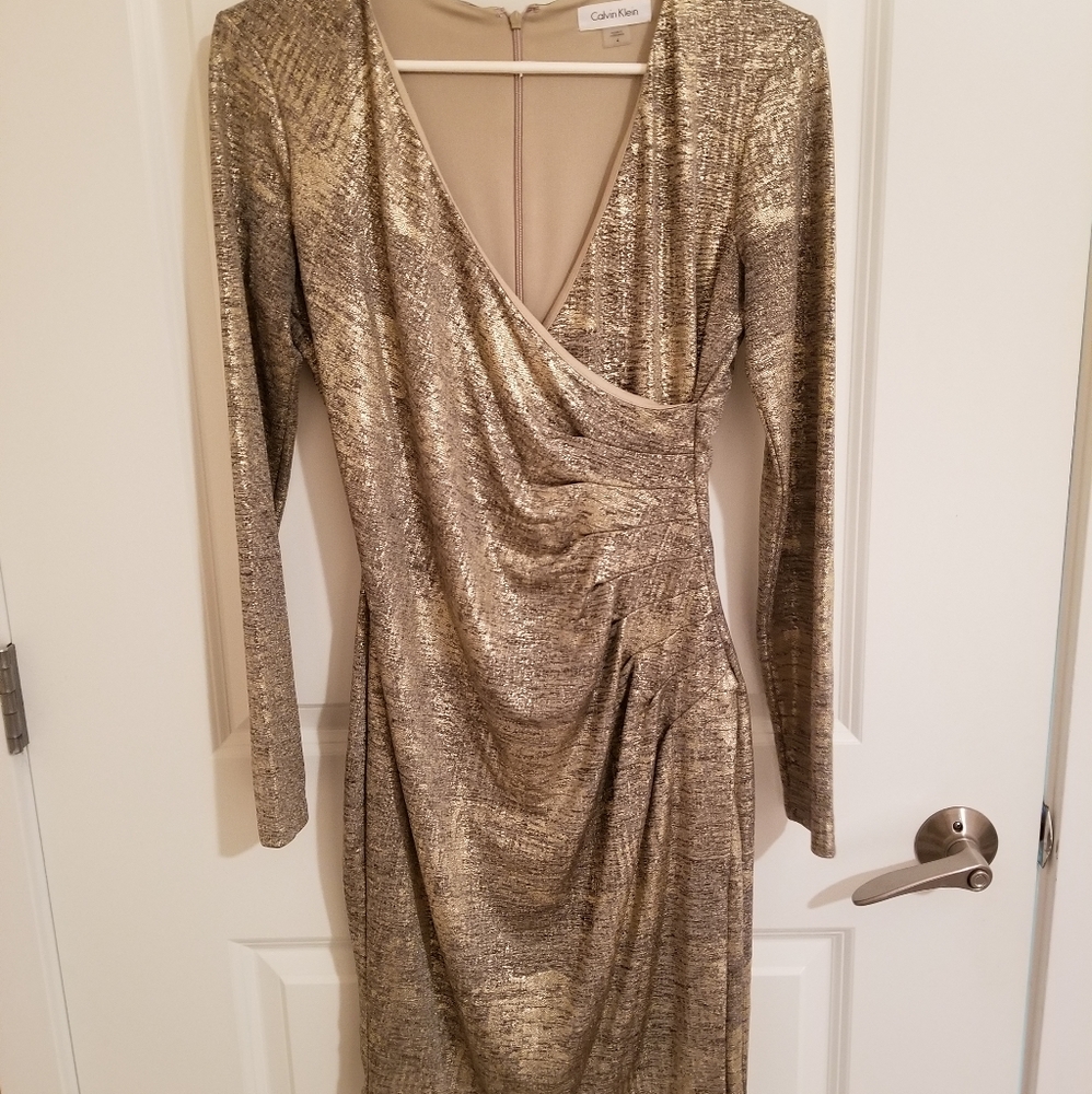 Gold Calvin Klein Dress Size 4
